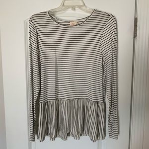Striped long sleeve blouse